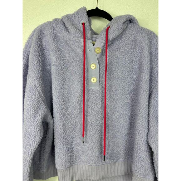 Anthropologie Porridge NWT Sherpa Teddy Hoodie Purple Sz Large - Picture 4 of 8